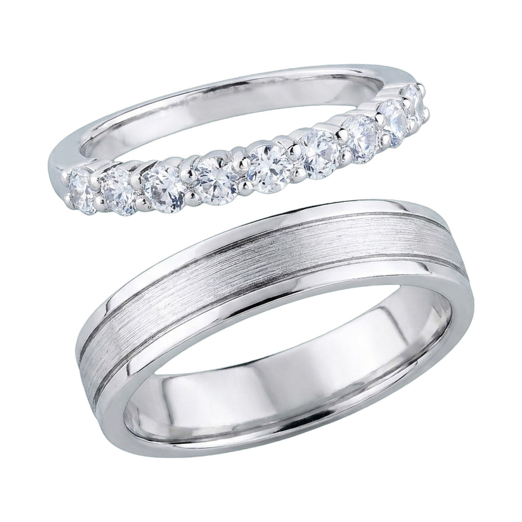 Classic Diamond Couple Ring Set