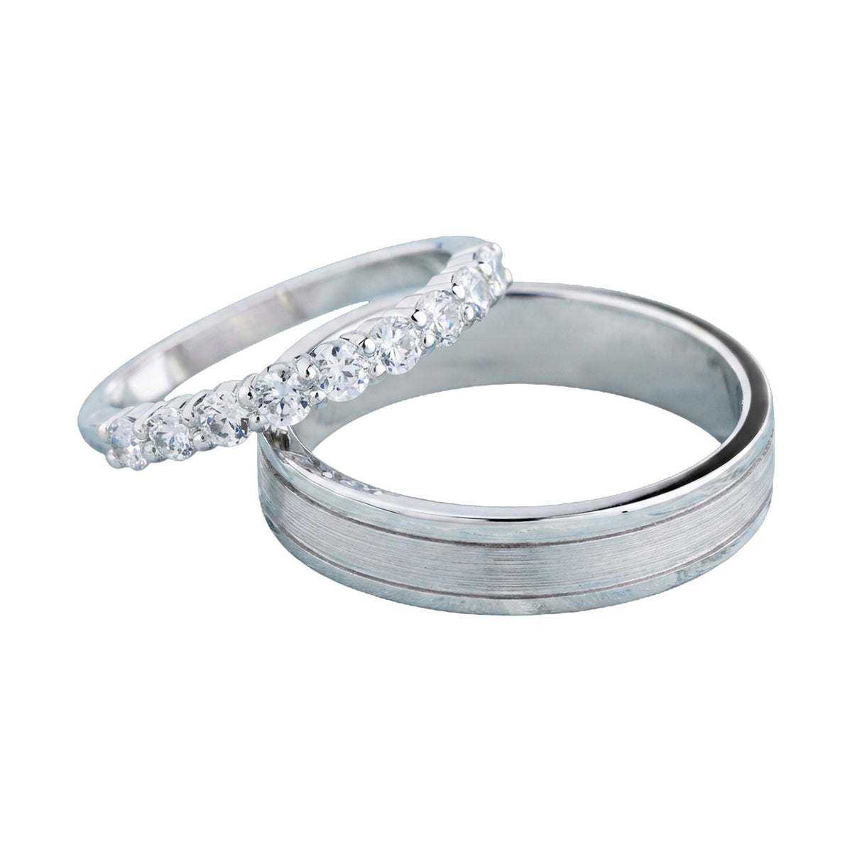 Classic Diamond Couple Ring Set