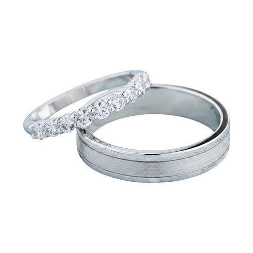 Classic Diamond Couple Ring Set