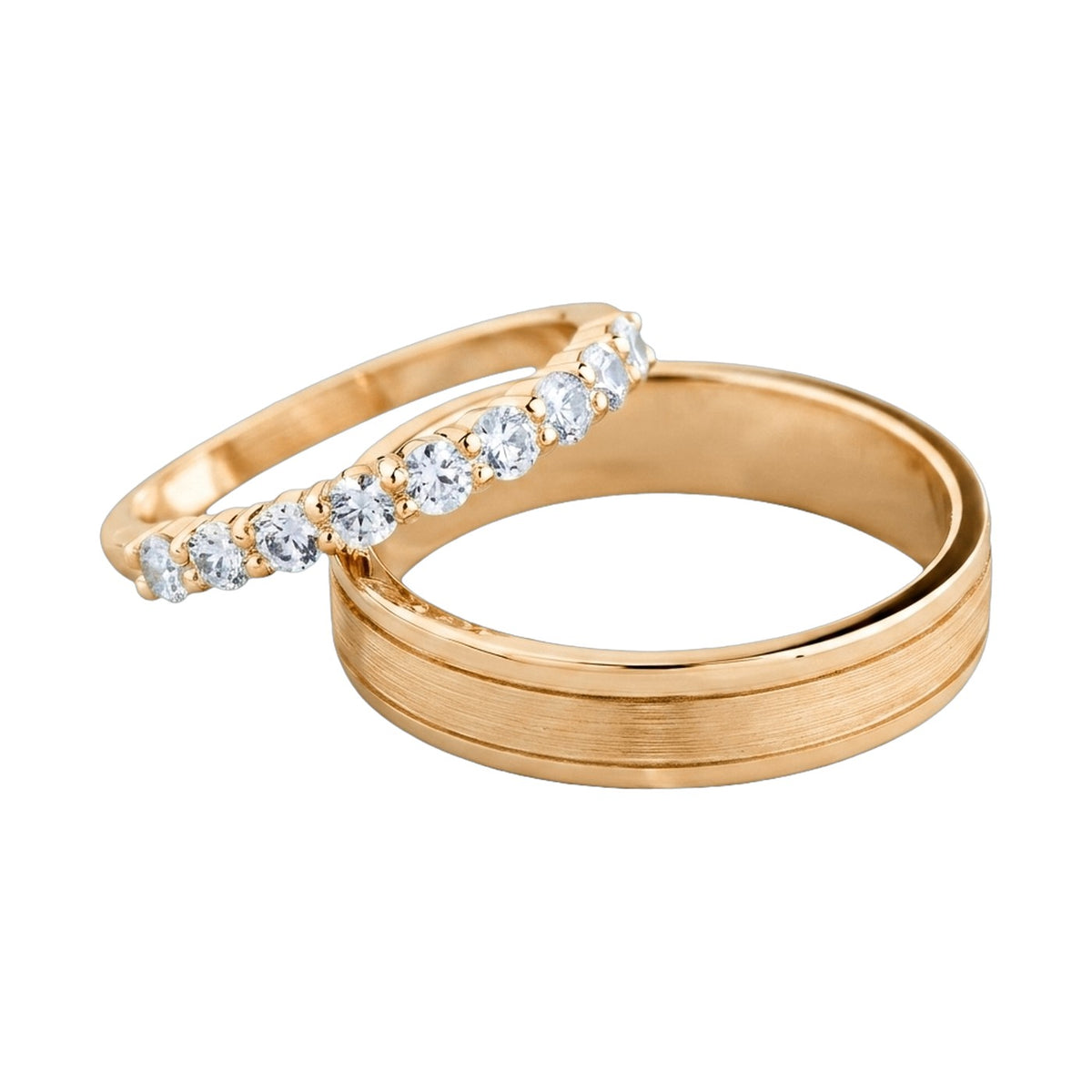 Classic Diamond Couple Ring Set