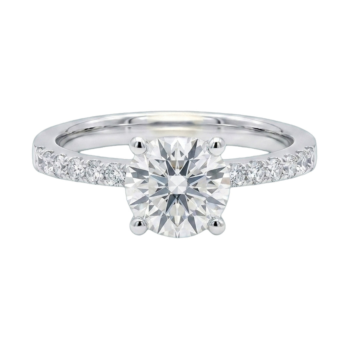 Round Lab-Grown Diamond Pavé Basket Ring