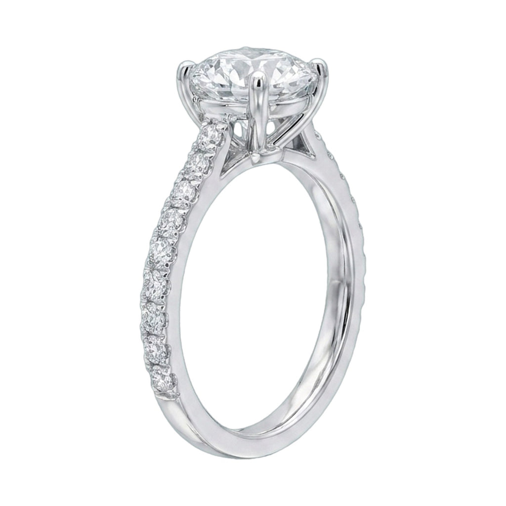 Round Lab-Grown Diamond Pavé Basket Ring