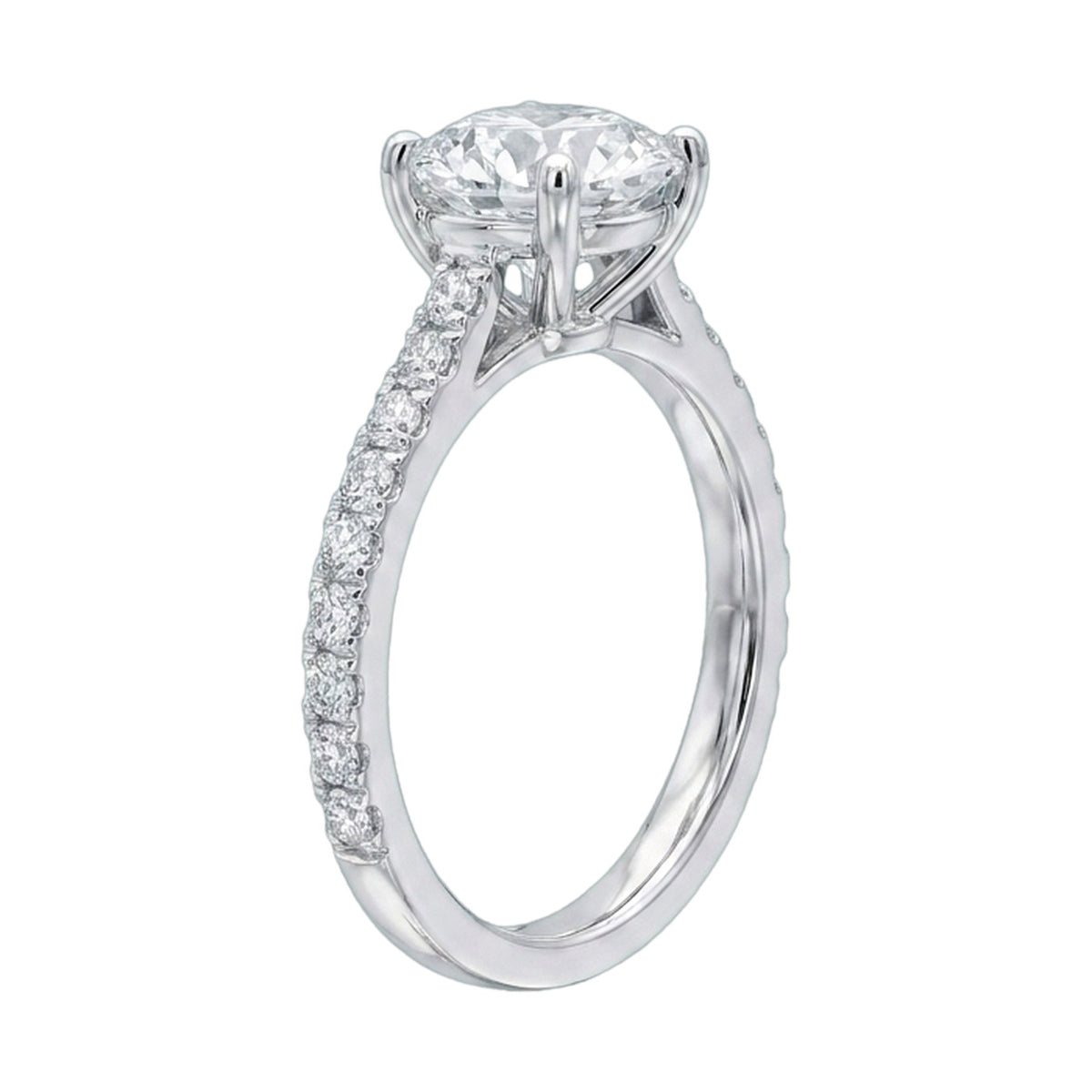 Round Lab-Grown Diamond Pavé Basket Ring