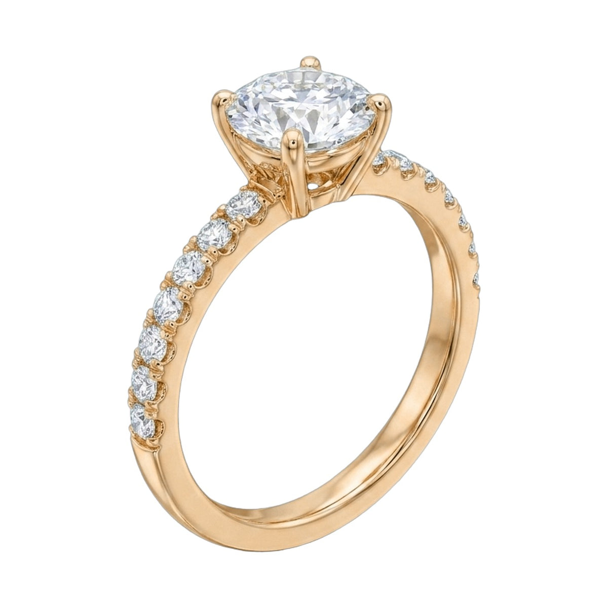 Round Lab-Grown Diamond Pavé Basket Ring