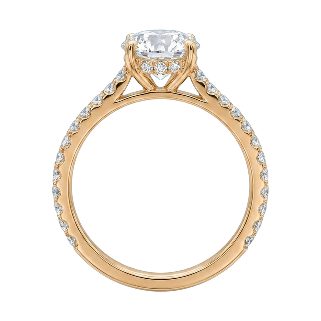 Round Lab-Grown Diamond Pavé Basket Ring