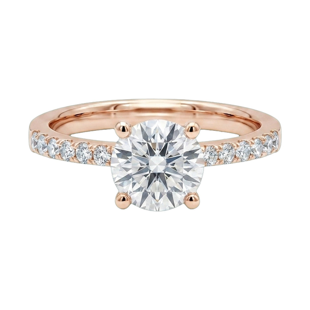Round Lab-Grown Diamond Pavé Basket Ring