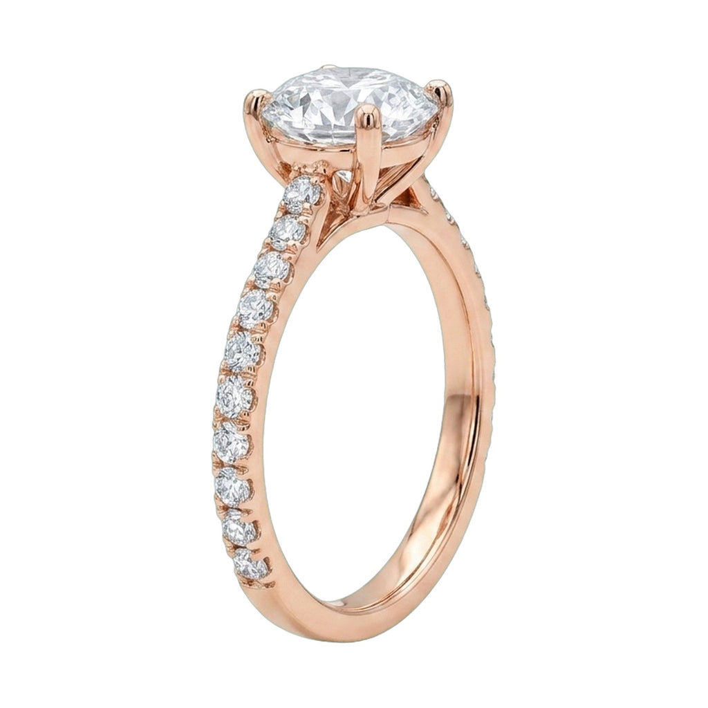 Round Lab-Grown Diamond Pavé Basket Ring