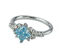 Princess-Cut Blue Diamond Halo Ring