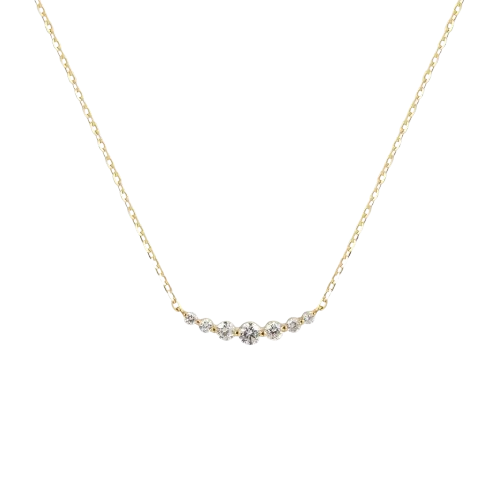Tensora Stellar Arc Five-Stone Lab-Grown Diamond Necklace in yellow gold, view 4