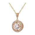Halo Lab-Grown Diamond Pendant Necklace yellow gold
