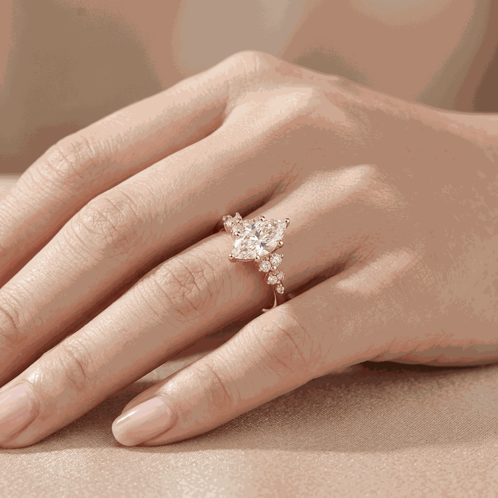 Marquise Halo Lab-Grown Diamond Ring