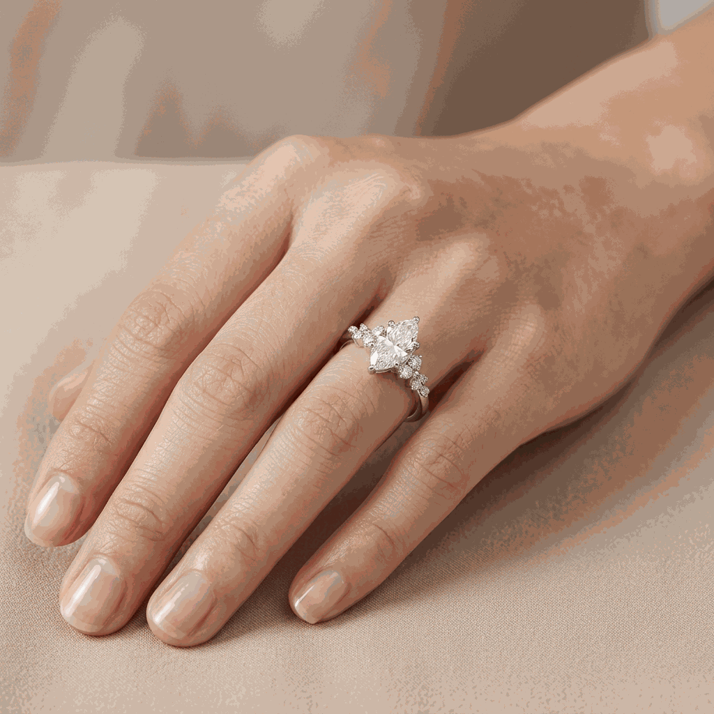 Marquise Halo Lab-Grown Diamond Ring