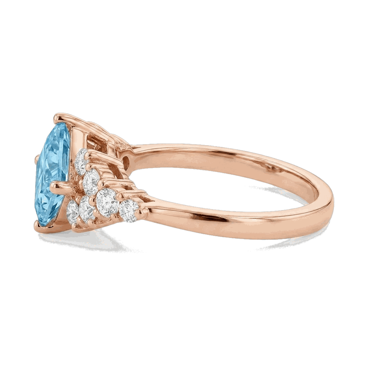 Princess-Cut Blue Diamond Halo Ring