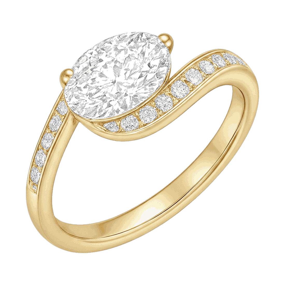 Marquise Twist-Shank Lab-Grown Diamond Ring