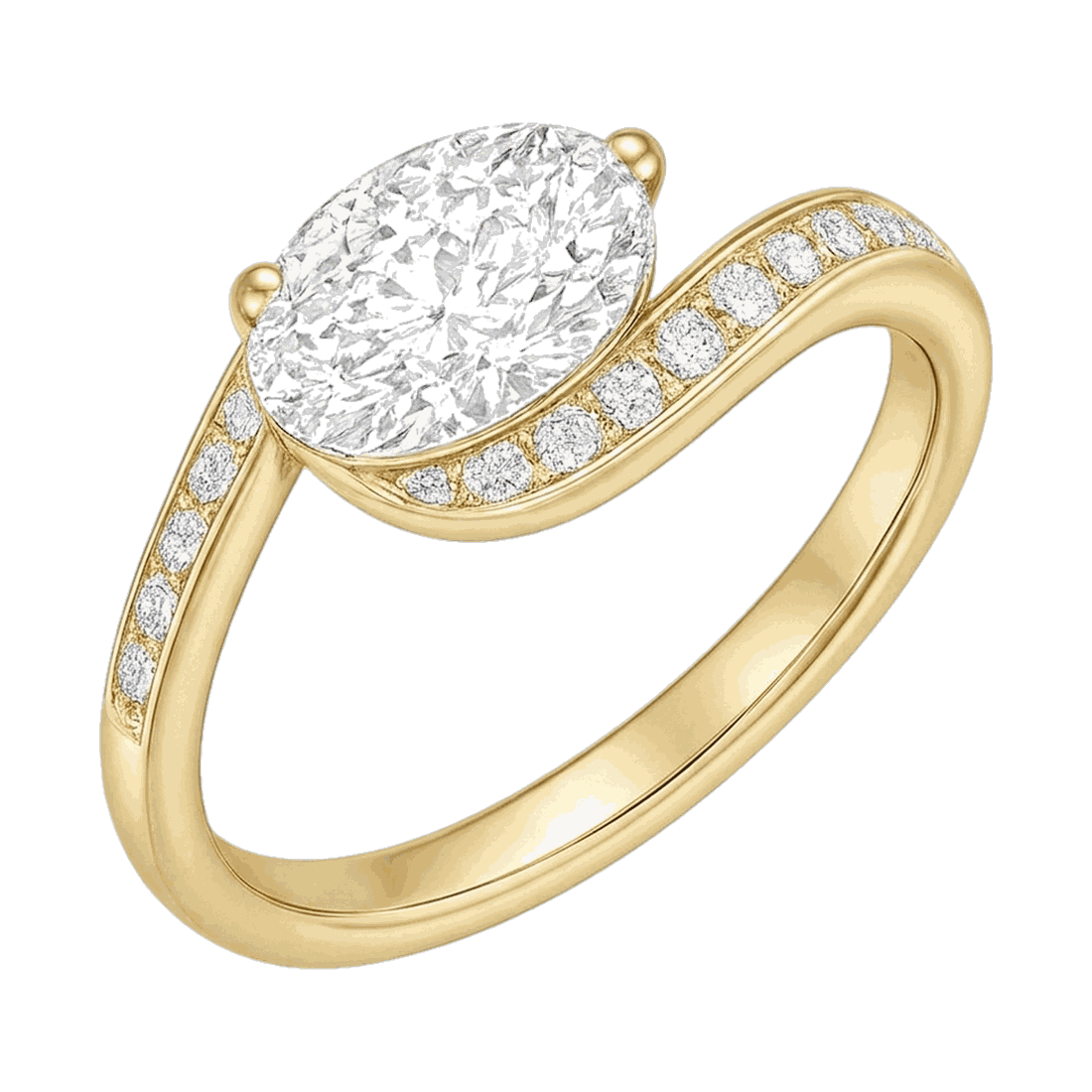 Marquise Twist-Shank Lab-Grown Diamond Ring