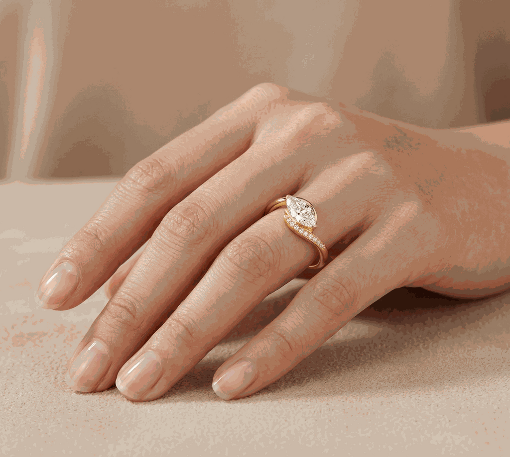 Marquise Twist-Shank Lab-Grown Diamond Ring