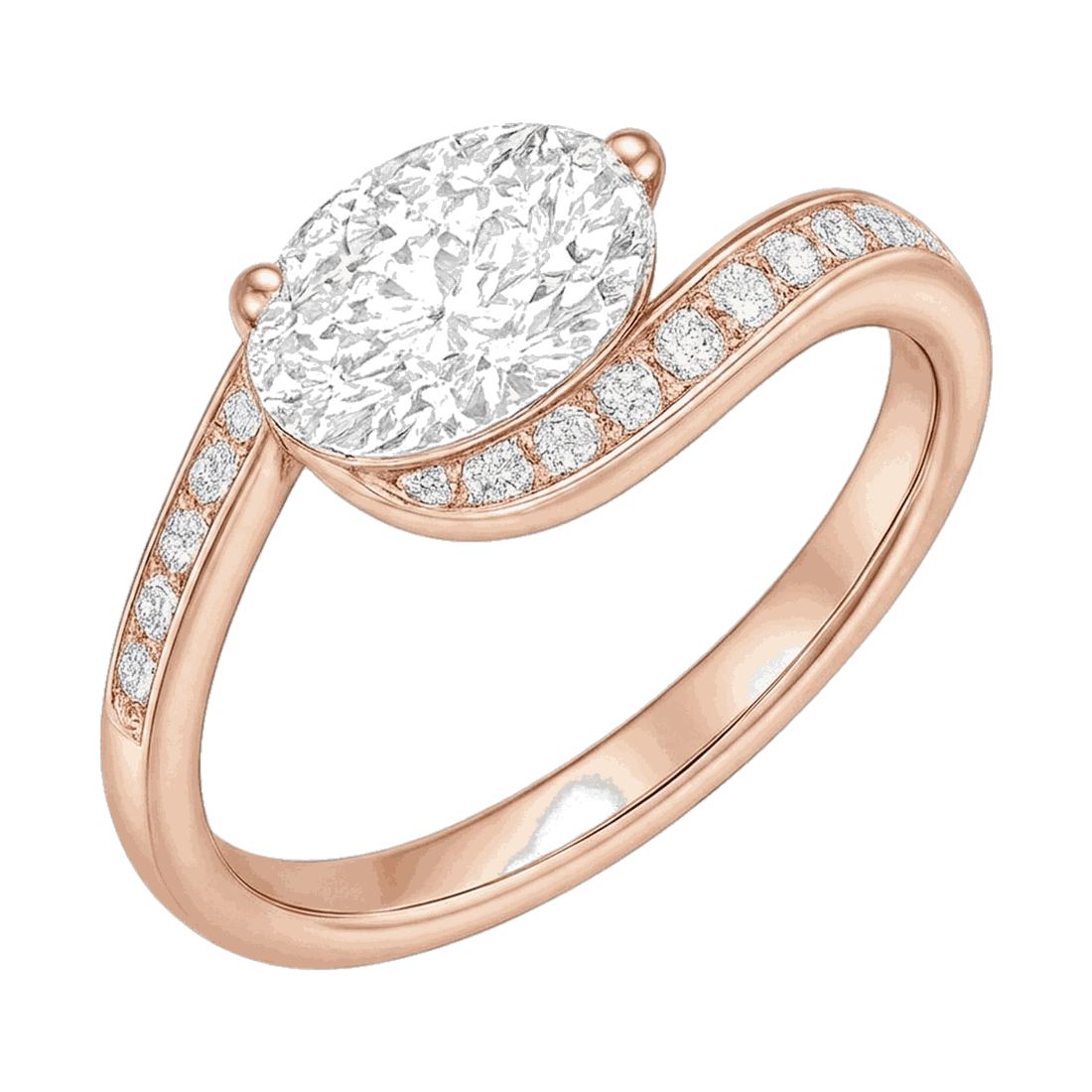 Marquise Twist-Shank Lab-Grown Diamond Ring