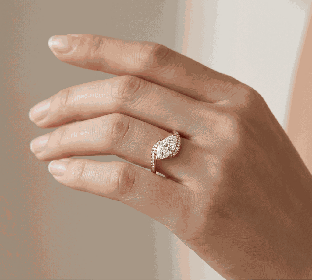 Marquise Twist-Shank Lab-Grown Diamond Ring