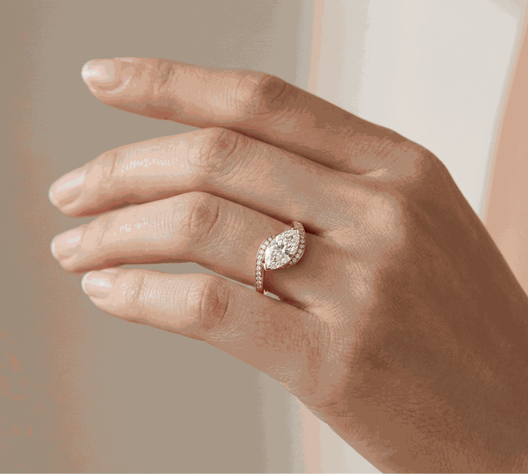 Marquise Twist-Shank Lab-Grown Diamond Ring