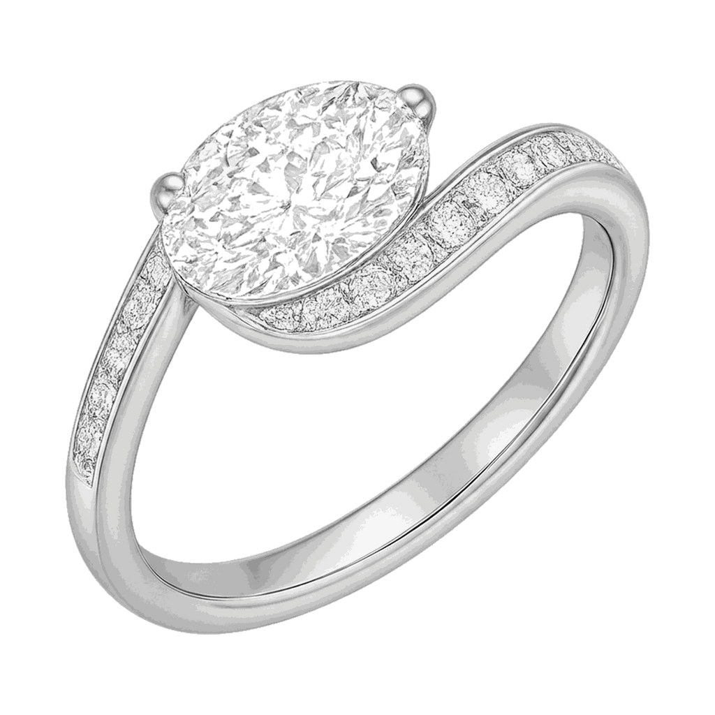 Marquise Twist-Shank Lab-Grown Diamond Ring