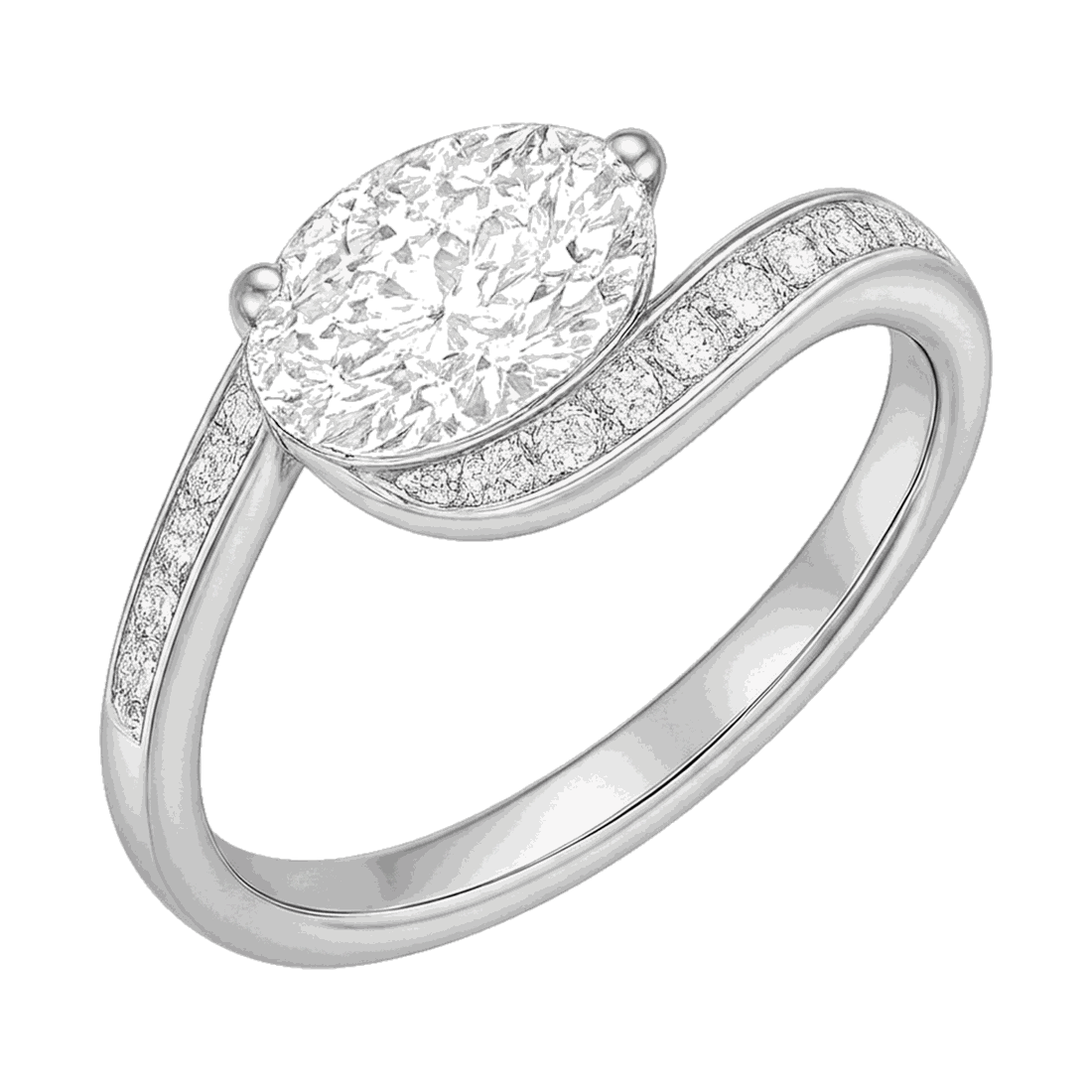 Marquise Twist-Shank Lab-Grown Diamond Ring