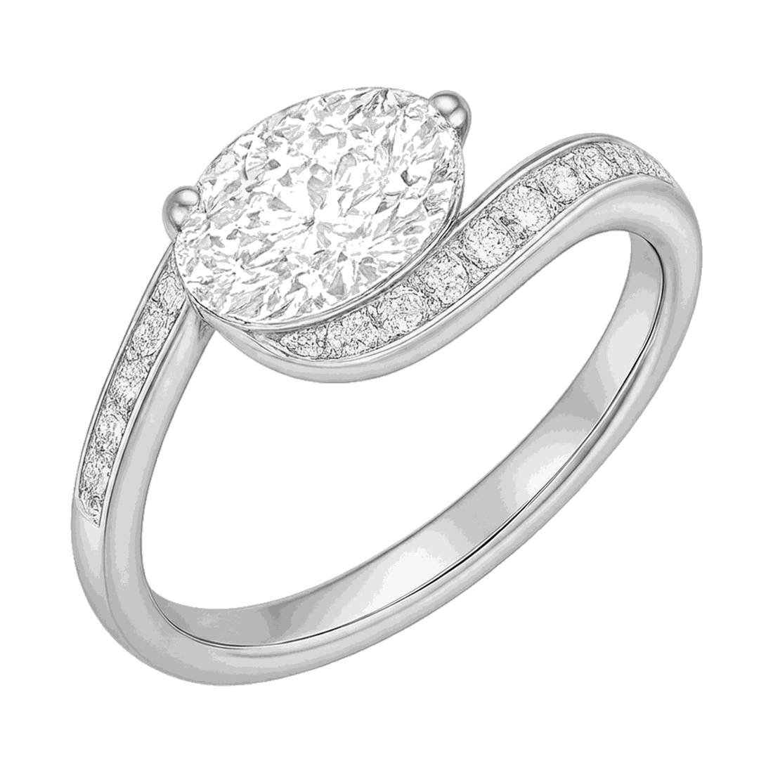 Marquise Twist-Shank Lab-Grown Diamond Ring