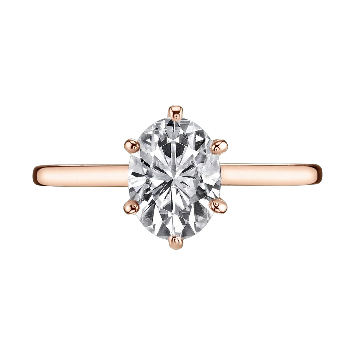 Oval Lab-Grown Diamond Solitaire Ring - Rose Gold 2