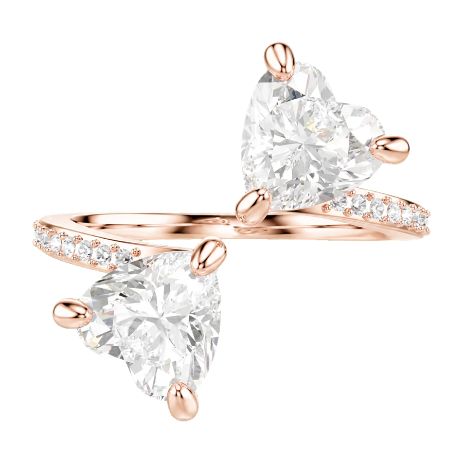 Twin Heart Lab-Grown Diamond Ring rose gold