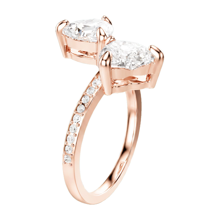 Twin Heart Lab-Grown Diamond Ring rose gold