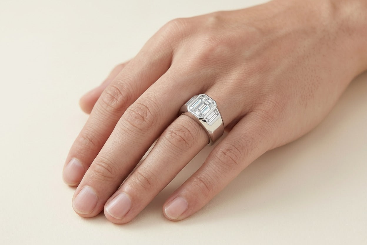 Emerald-Cut Men's Ring