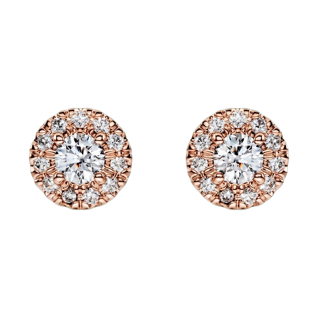 Eternity Lab-Grown Diamond Halo Stud Earrings, Sterling Silver