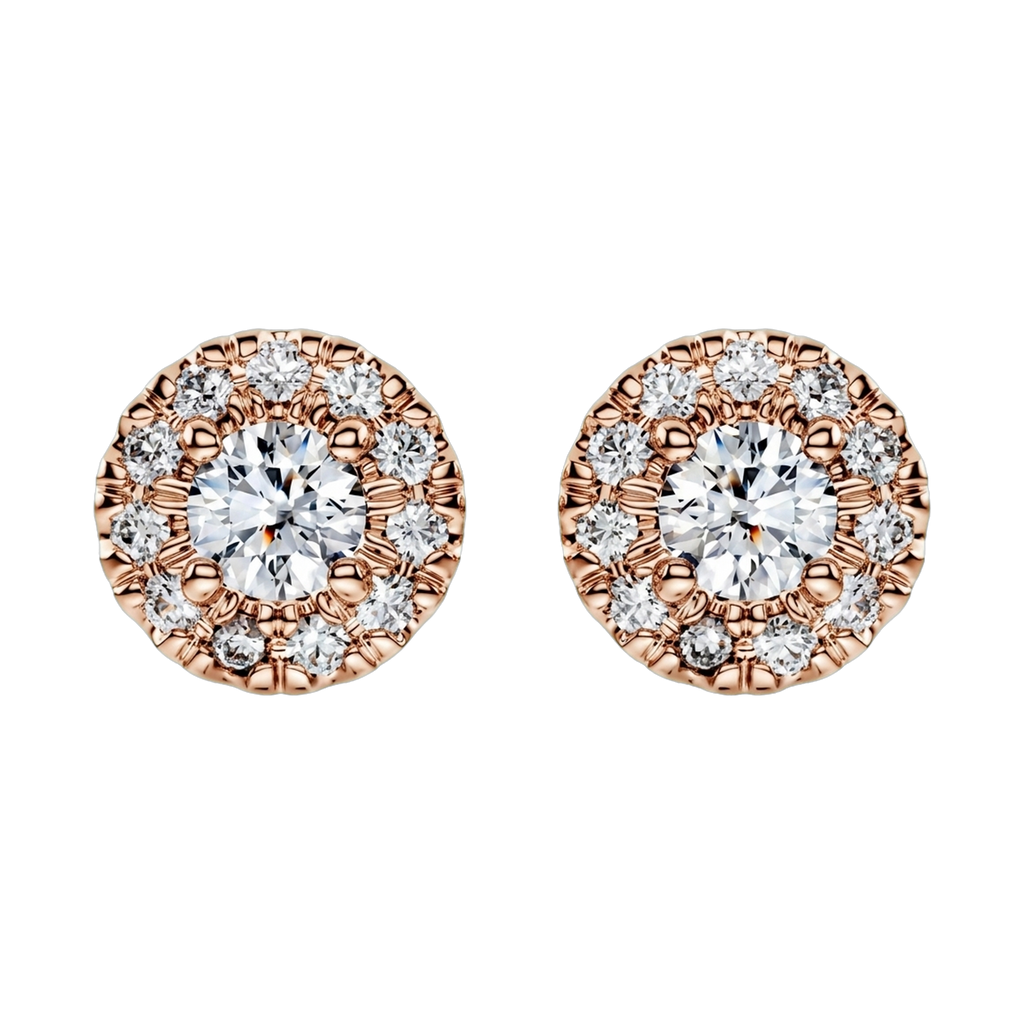 Eternity Lab-Grown Diamond Halo Stud Earrings, Sterling Silver