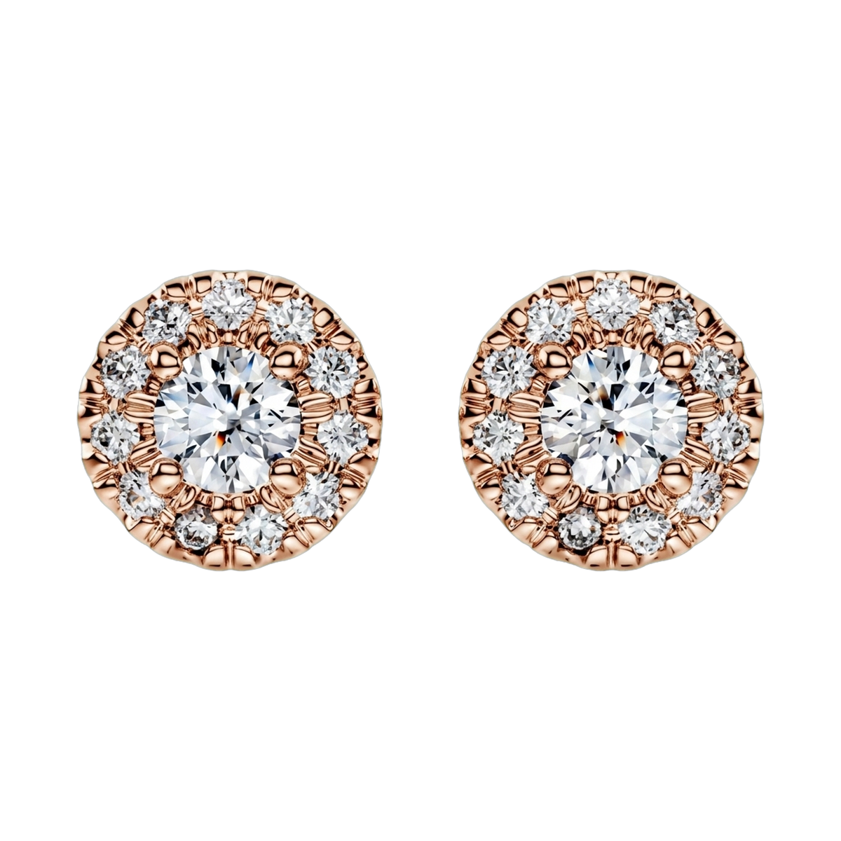 Eternity Lab-Grown Diamond Halo Stud Earrings, Sterling Silver