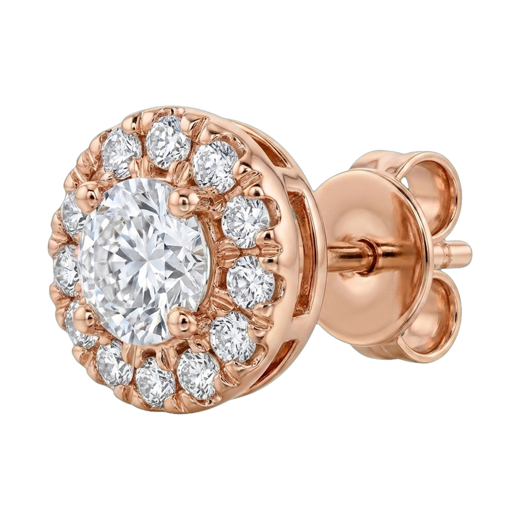 Eternity Lab-Grown Diamond Halo Stud Earrings, Sterling Silver