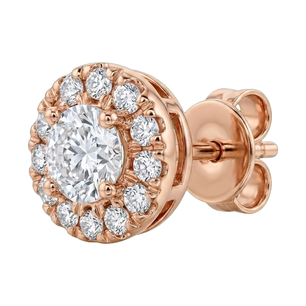 Eternity Lab-Grown Diamond Halo Stud Earrings, Sterling Silver