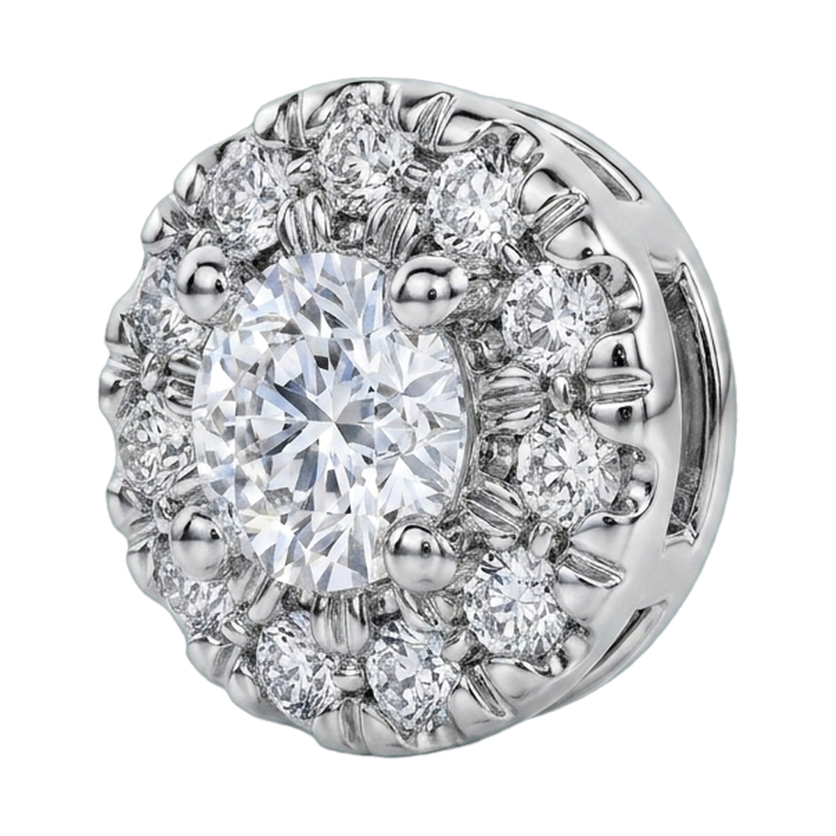 Eternity Lab-Grown Diamond Halo Stud Earrings, Sterling Silver