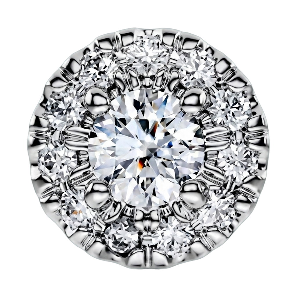 Eternity Lab-Grown Diamond Halo Stud Earrings, Sterling Silver