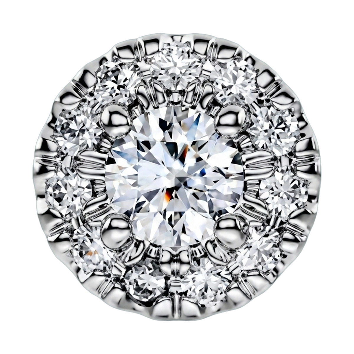 Eternity Lab-Grown Diamond Halo Stud Earrings, Sterling Silver