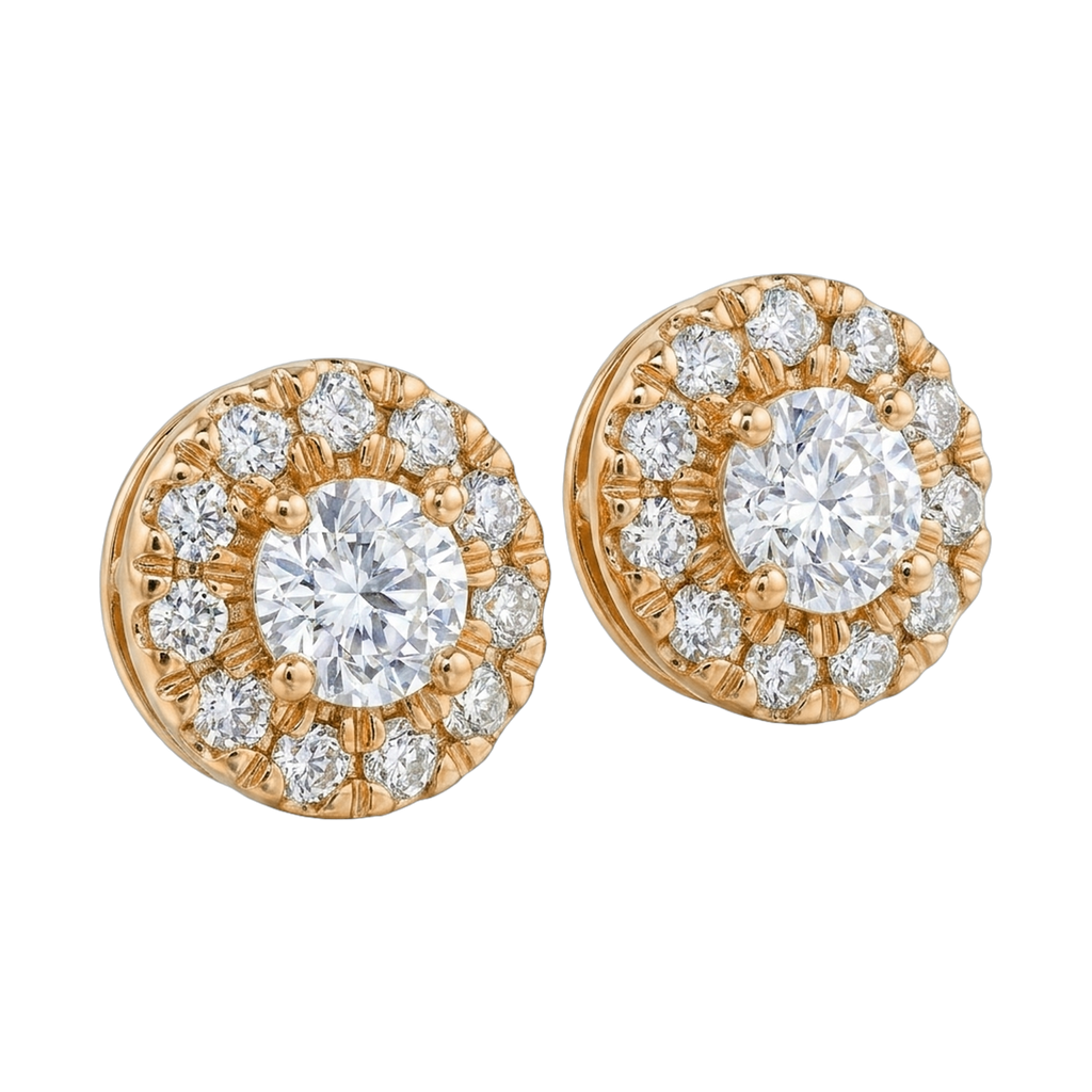 Eternity Lab-Grown Diamond Halo Stud Earrings, Sterling Silver