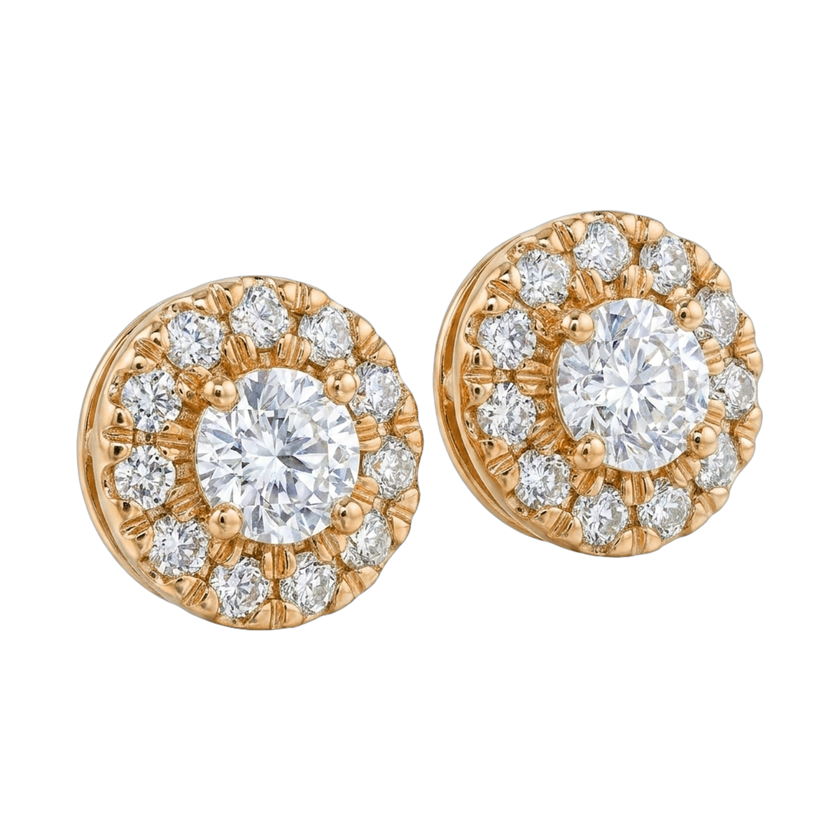 Eternity Lab-Grown Diamond Halo Stud Earrings, Sterling Silver