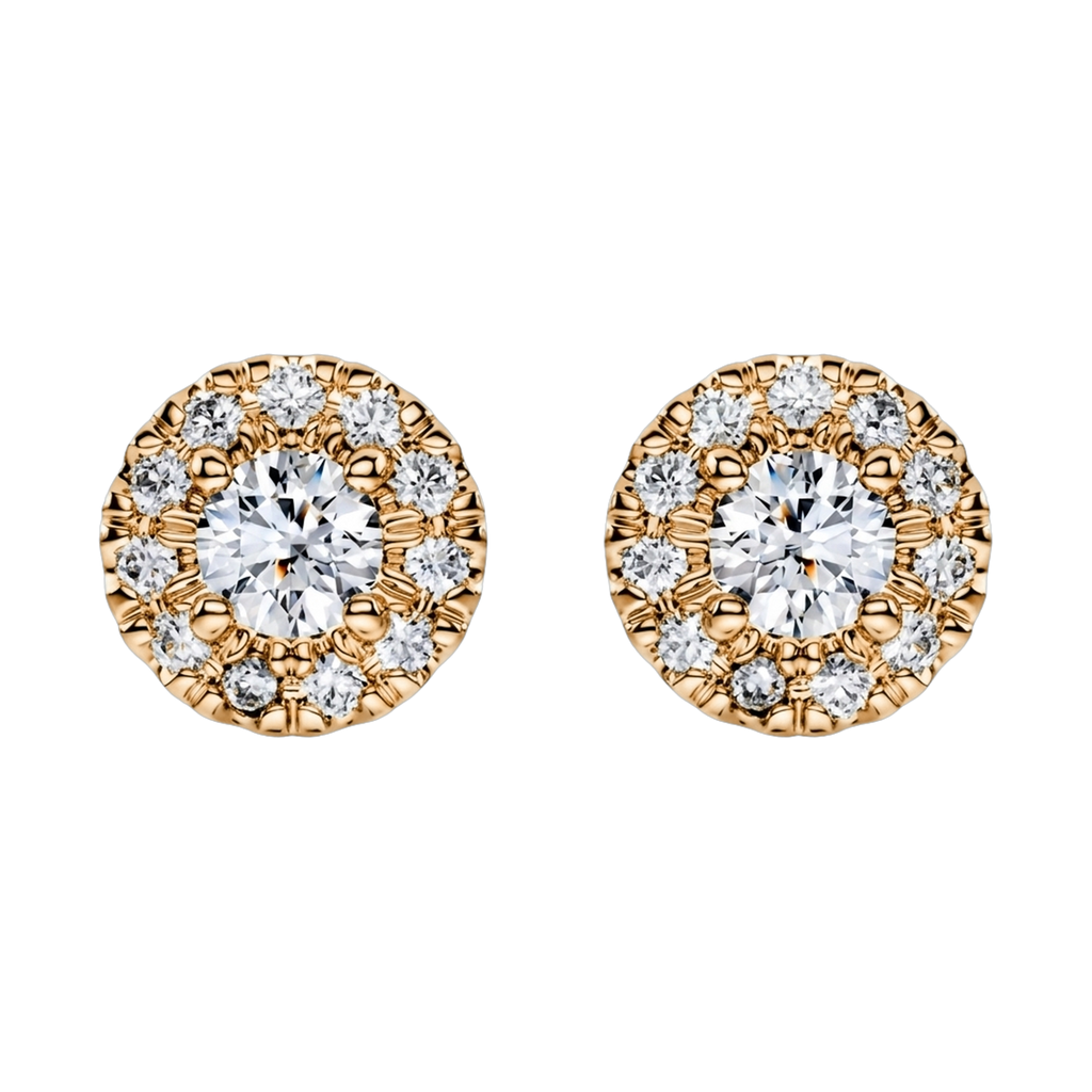 Eternity Lab-Grown Diamond Halo Stud Earrings, Sterling Silver