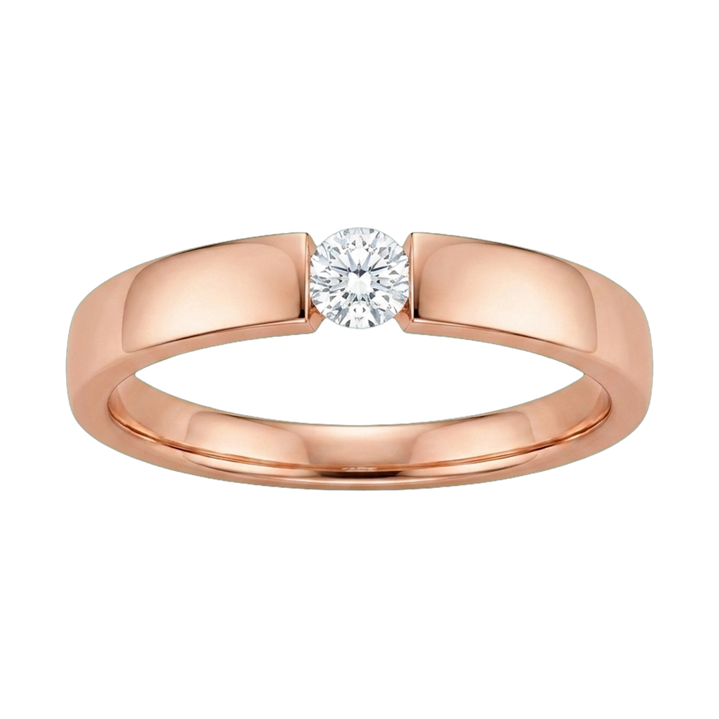 Eternity Round-Cut Couple Ring Set rose gold