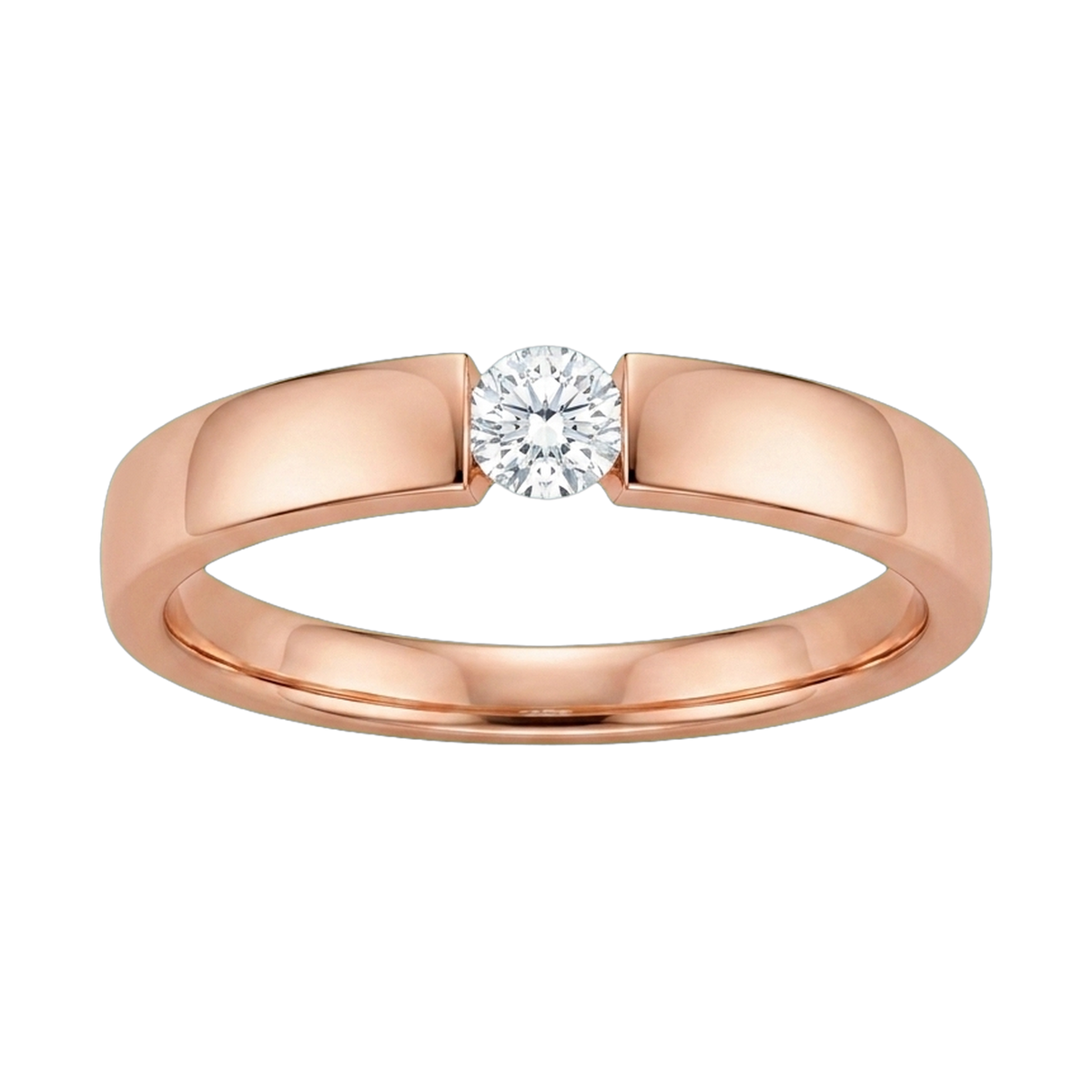 Eternity Round-Cut Couple Ring Set rose gold