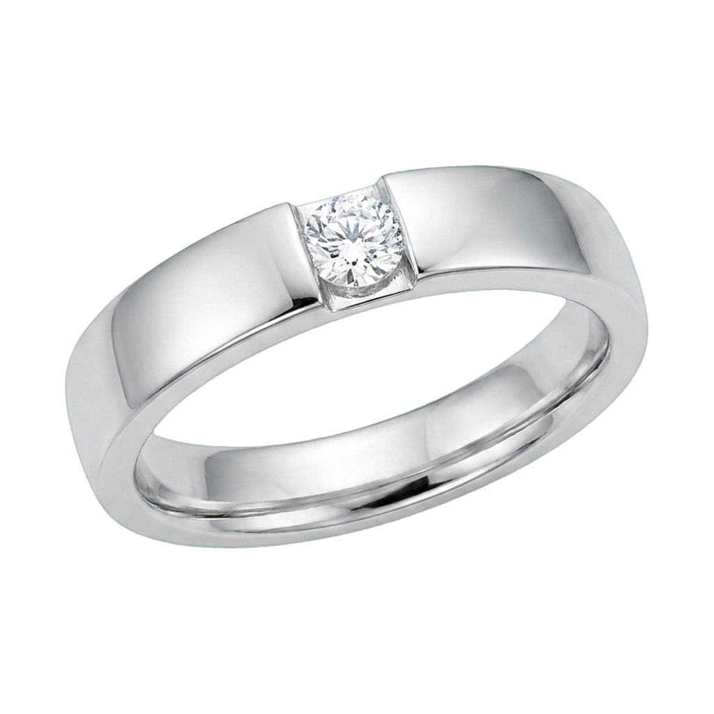 Eternity Round-Cut Couple Ring Set white gold