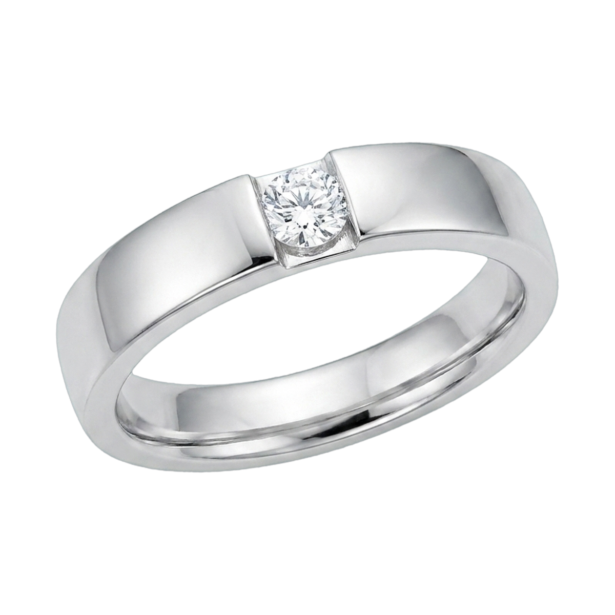 Eternity Round-Cut Couple Ring Set white gold