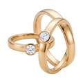 Eternity Round-Cut Couple Ring Set yellow gold