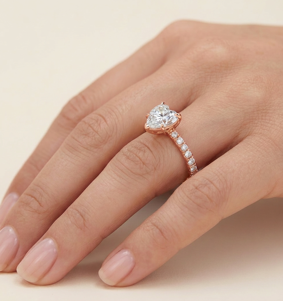 Heart Cut Solitaire Ring