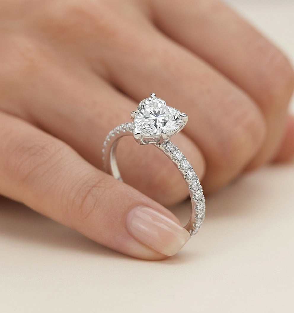 Heart Cut Solitaire Ring