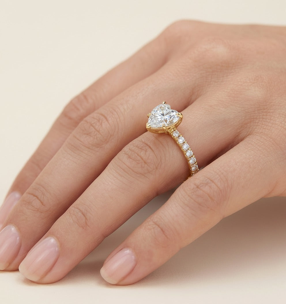 Heart Cut Solitaire Ring
