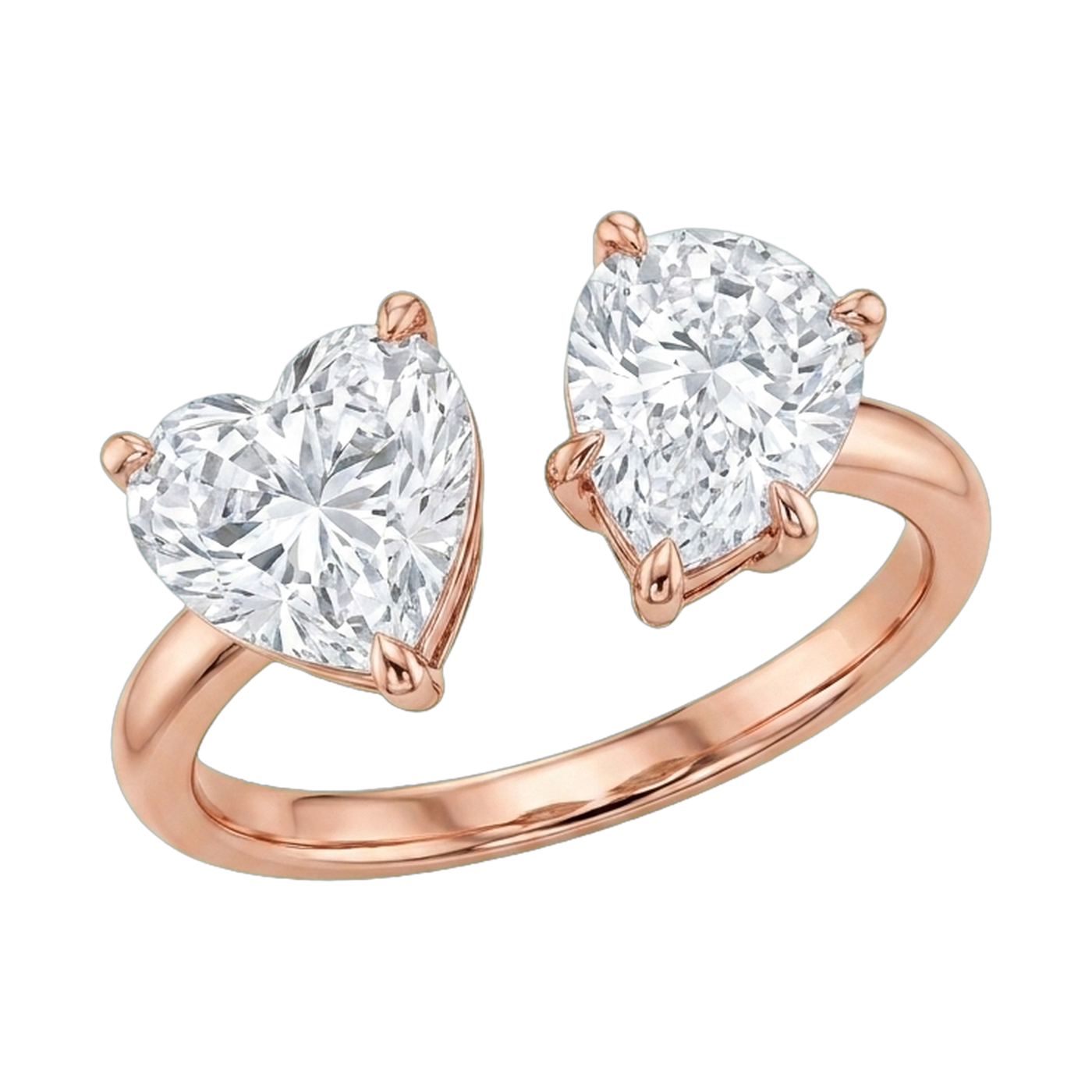Heart & Pear Double-Stone Lab-Grown Diamond Ring